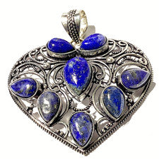 L A P I S L A Z U L I Colgante PIEDRA PRECIOSA PLATA DE LEY 925 HECHO A MANO