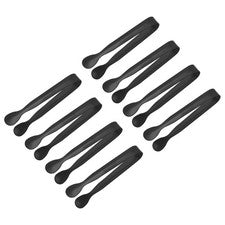 Alicates para servir 8 piezas 4,3" - Alicates para hielo de acero inoxidable Alicates pequeños para bar cafetería (negro