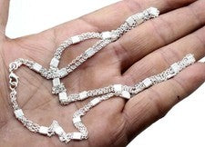 Hermoso collar de cadena adorable de plata de ley 925 hecho a mano joyería S-20-22"