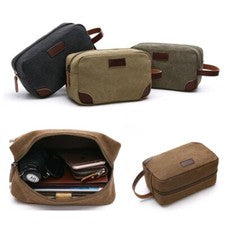 Bolso sin asas unisex de lona cartera informal portátil herramientas de maquillaje bolsa de almacenamiento bolso de mano