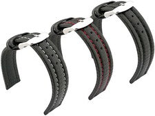 Correa de reloj de cuero genuino barras de resorte 18 20 22 24 efecto fibra de carbono MM