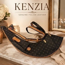 Bolso Bandolera Kenzia Cuero Genuino Italiano Nuevo con Etiquetas
