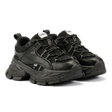Zapatillas negras de encaje Buffalo Saturn para mujer