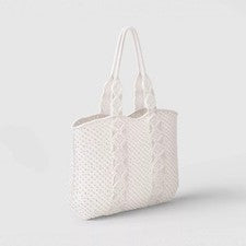 Bolso de Mano Threshold Crosshatch Macramé Marfil Estilo Boho Bolso de Hombro
