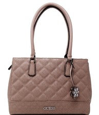 NUEVO ADIVINAR Bolso de Mano Para Mujer Logo Bordado Acolchado en Relieve Rosa Malva