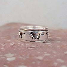Anillo giratorio caballo plata esterlina 925 hecho a mano joyería banda anillo todos los tamaños SR614