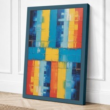 Arte de pared geométrico en lienzo de celosía decoración del hogar listo para colgar