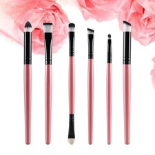 Juego de 6 brochas de ojos brochas de maquillaje herramientas de belleza juego de brochas de tubo negro