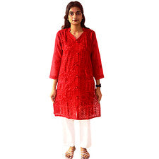 Vestido de verano Fashion by LS de algodón hasta la rodilla Kurti con cierre de botones para mujer