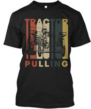Silueta de tracción de tractor estilo vintage - Camiseta hecha en EE. UU. Talla S a 5XL