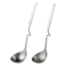 Juego de cucharas sopera Hot Pot de acero inoxidable 304 con colgante de pared para uso en cocina