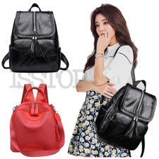 Mochila de cuero PU para mujer Bolso trasero escolar de viaje Adolescentes Niñas Bolso de hombro Moda