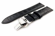Correa de cuero genuino negro para reloj TISSOT cierre de mariposa 19 mm 20 mm pasadores