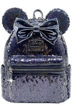Mini Mochila Minnie Loungefly X LASR Disney Sueños Celestiales Lentejuelas Negras