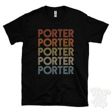 CAMISETA PORTER ESTILO RETRO REPETIDO Hombre y Mujer Novedad Genial Nombre Regalo