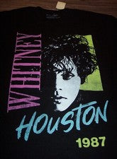 Camiseta estilo vintage WHITNEY HOUSTON 1987 HOMBRE GRANDE NUEVA con etiqueta