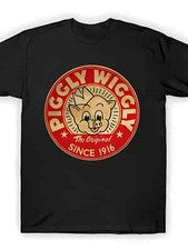 Camiseta de moda para hombre Piggly Wiggly - blanca original, manga corta
