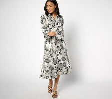Vestido para mujer Ryan Simkhai Eyeshop talla 12 estampado crepé midi multicolor
