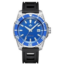 Phoibos LEVIATHAN 500M Acciaio Automatico Nero Ceramica Blu Diver Orologio Uomo