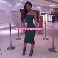 Nuevo Mujeres Verano Sexy Sin Tirantes Vendaje Largo Maxi Club Fiesta Bodycon Vestido