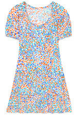 Vestido para mujer - Vestido estampado flamenco azul naranja - Grande - Mini vestido