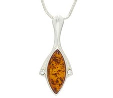 Collar colgante de plata de ley 925 ámbar báltico natural regalo joyas