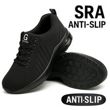 ZAPATOS DEPORTIVOS ABSORBENTES DE SEGURIDAD CON PUNTERA DE ACERO LIGERO PARA HOMBRES Y MUJERES NUEVOS.