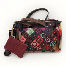 Bolso de mano de cuero para mujer Amerileather Francine con patrón floral para monedas”