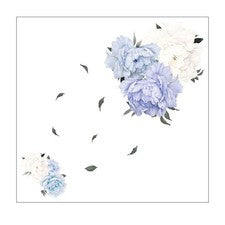 1 hoja de pegatinas de pared con patrón de flores de peonía arte de pared decoración hogar pegatina de pared