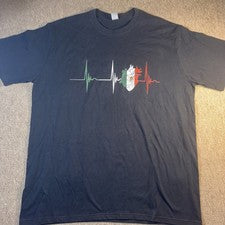 Camiseta para hombre Italian Pride XL negra nueva sin etiquetas ECG 24x31