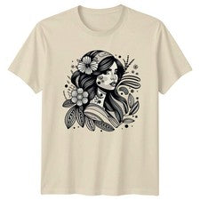 Camiseta bohemia arte floral para mujer boho estética moda regalo de cumpleaños para ella
