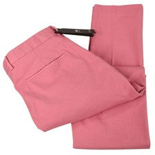 PT01 BUSINESS Pantalones elásticos de algodón plisado único rosa ajuste preppy IT 46 US 30 NUEVOS CON ETIQUETAS