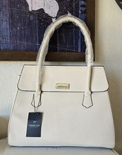 ​NUEVO CON ETIQUETAS London Fog Collection Blanco Crema Bolso de Mano Cartera 100 Aniversario Nuevo