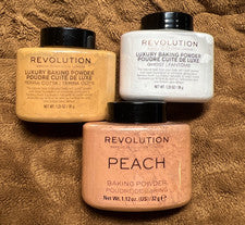Paquete de 3 polvos faciales para hornear maquillaje Revolution London TERRA Peach Ghost 1,23 OZ