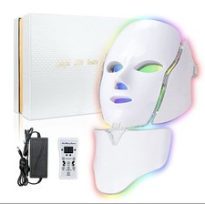 Mascarilla facial y cuello rejuvenecimiento terapia de luz LED de 7 colores regalo para el cuidado de la piel facial