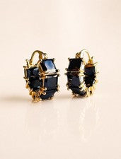 Pendientes de ónix negro aros dorados 14k regalos de cumpleaños para mujer