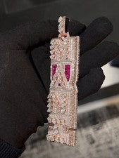 Colgante de plata de ley 925 de capa media infinita de moissanita de corte redondo de 6,50 quilates para hombre
