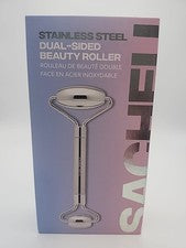Rodillo de belleza de doble cara y bolsa de viaje Sacheu Beauty acero inoxidable nuevo