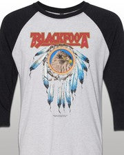 Camiseta deportiva vintage estilo gira manga 3/4 Blackfoot 1981 concierto SM-XXL
