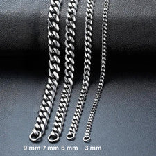 Frauen Männer Panzerkette Edelstahl Silber Halsketten Nickelfrei 45-70 cm 3-9 mm
