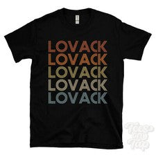 CAMISETA LOVACK ESTILO RETRO REPETIDO Hombre y Mujer Novedad Genial Nombre Regalo