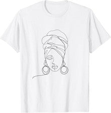 Camiseta Minimalista Abstracta Línea Arte Cara Novedad para Estilo Único
