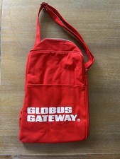 Bolso de hombro Globus Gateway rojo con cremallera superior con bolsillo frontal, herrajes plateados