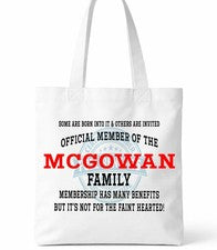 Bolso Shopper Familia Mcgowan Regalo Clan Reunión Personalizado