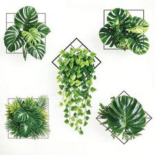 Pegatinas de Pared Diseño Hiedra Verde PVC Autoadhesivas Decoración 90x29cm para Hogar