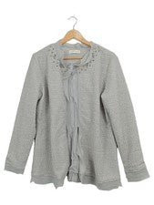 Chaqueta mujer Judith Williams talla 44 gris elegante lentejuelas cuentas festivo