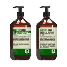 Set de cuidado del cabello con aceite de árbol de té EightTripleEight - Champú de 1 L y acondicionador de 1 L