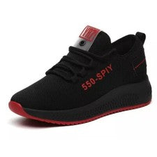 Zapatos de salón deportivos negros y rojos para gimnasio. Suave y ligero. Transpirable talla 2,5