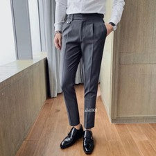 Pantalones informales de negocios británicos para hombre Pantalones ajustados Tendencia Moda Pantalones rectos