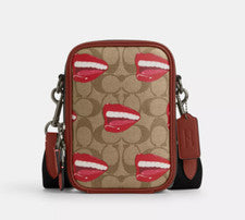 NUEVO CON ETIQUETAS BOLSO BANDOLERA COACH X TOM WESSELMANN STANTON CQ088 MONEDERO BOLSO LABIOS BOCA